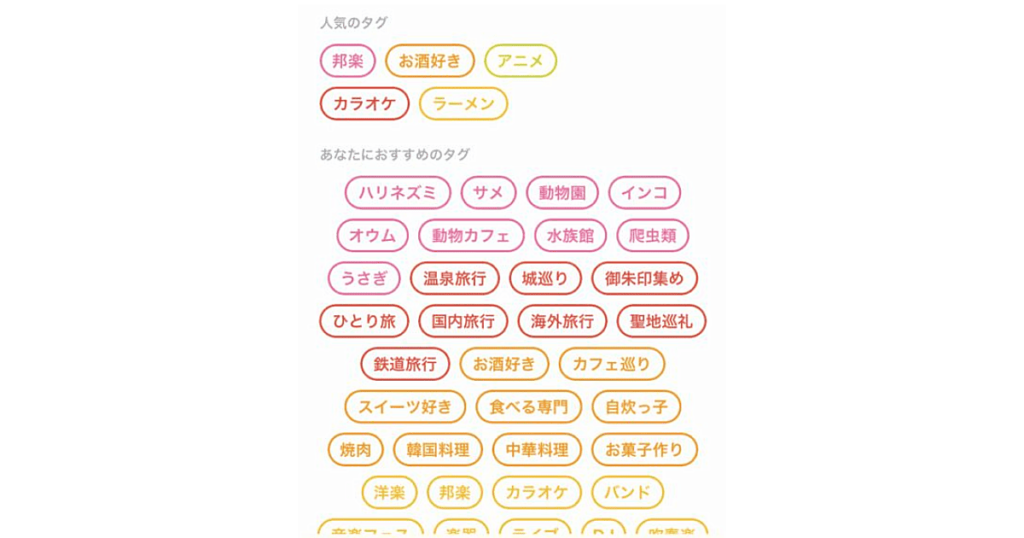 タップルのタグ