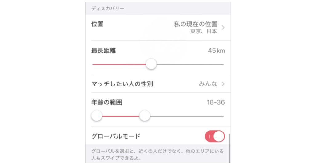 Tinderプロフィール